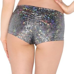Size M Holographic IHeartRaves booty shorts